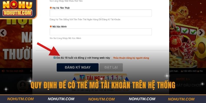 Quy định để có thể mở tài khoản trên hệ thống