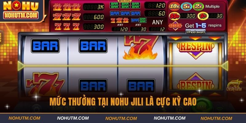 Mức thưởng tại Nohu Jili là cực kỳ cao